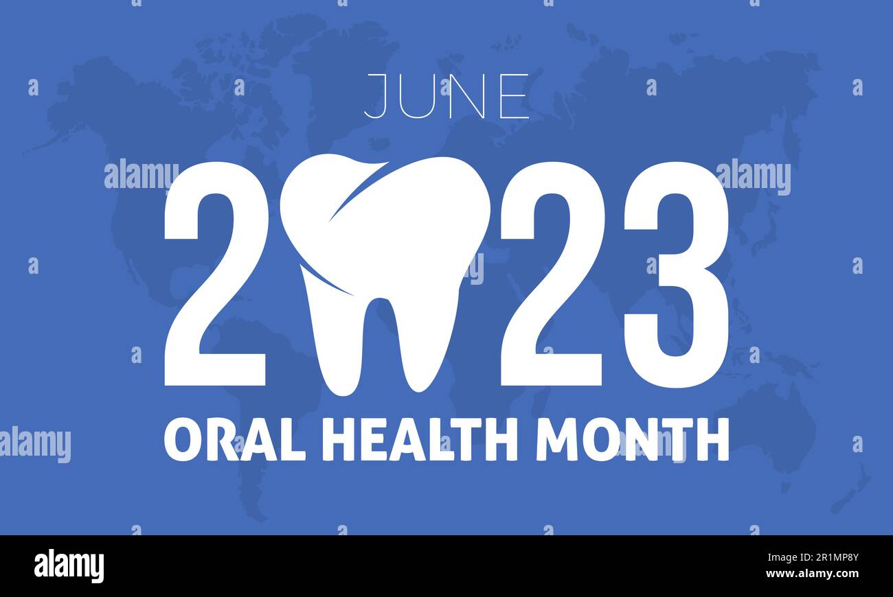 2023 Concept Oral Health Month cavity, hygiene, mouth vector