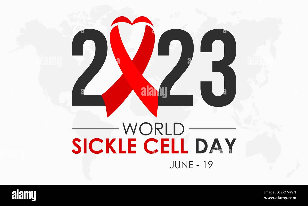 2023 Concept World Sickle Cell Day health prevention concept vector banner template. Hemoglobin care, diagnosis, health treatment theme. Stock Vector