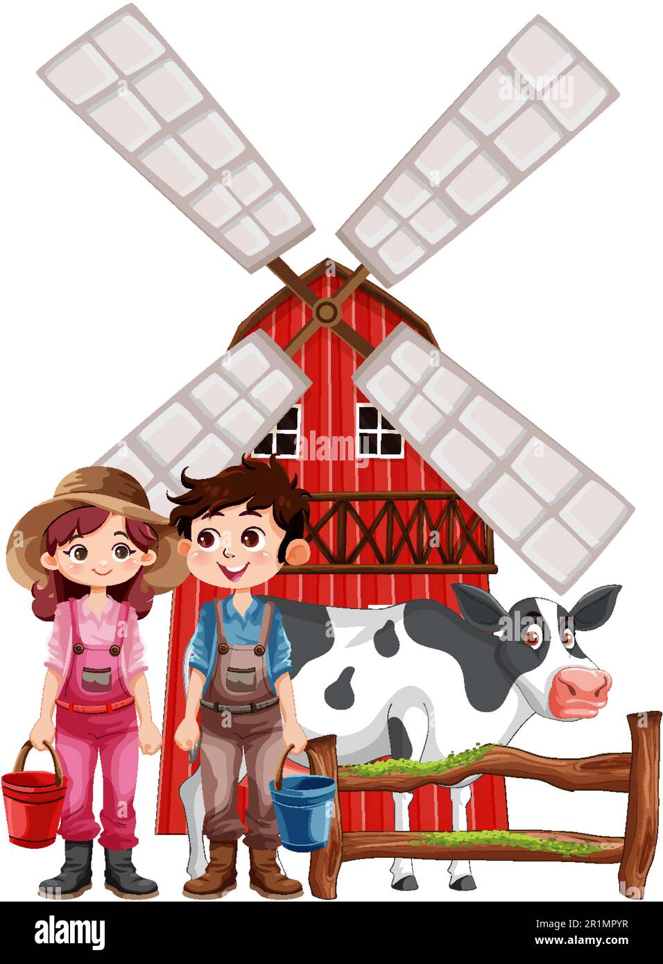 Cute farmer cartoon character illustration Stock Vector Image & Art - Alamy