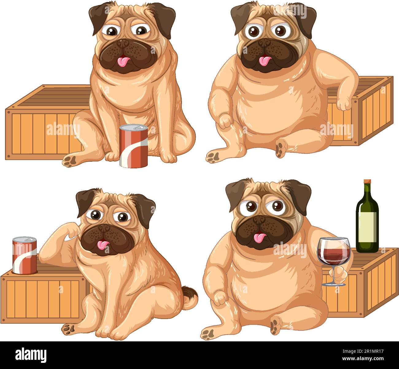 Set of cute dog cartoon illustration Stock Vector Image & Art - Alamy