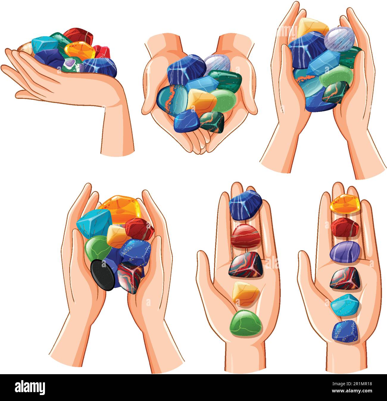 Set of human hands with healing crystals illustration Stock Vector Image & Art Alamy