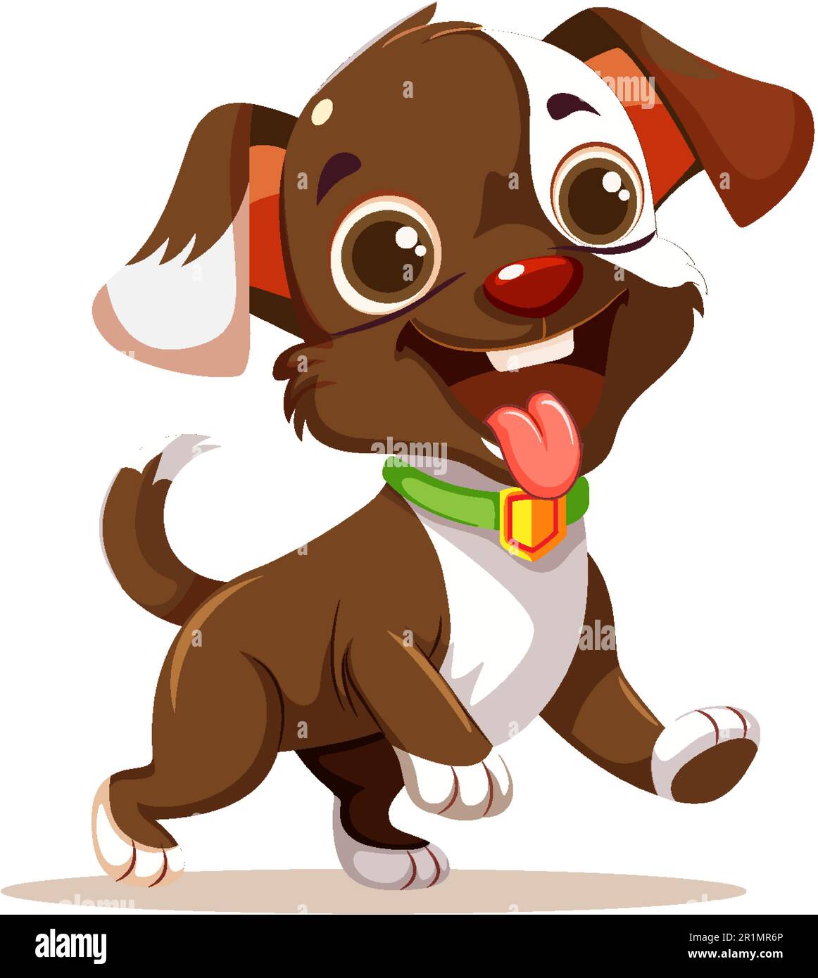 Cheerful Cute Dog on White Background illustration Stock Vector Image ...