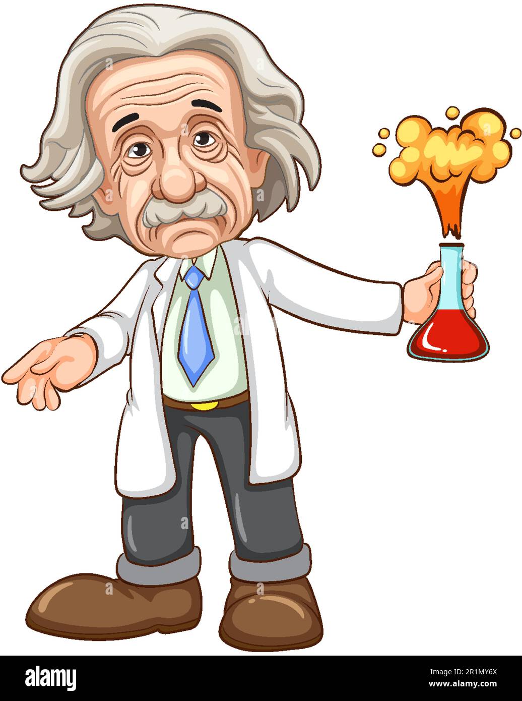 Albert Einstein cartoon character illustration Stock Vector