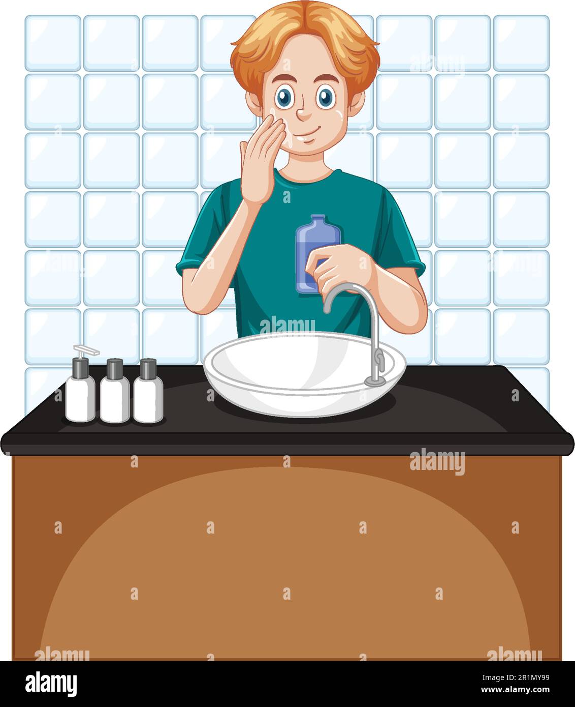A male teen apply after shave illustration Stock Vector Image & Art Alamy