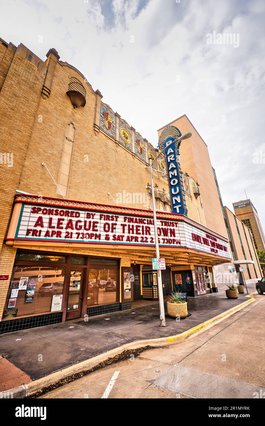 The Paramount Theatre in Abilene, Texas stands proudly amidst the 