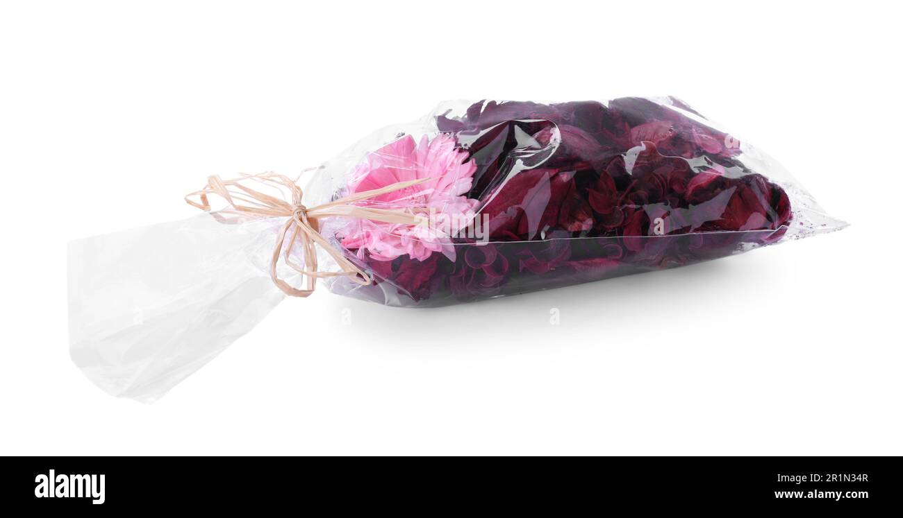 Scented sachet of potpourri isolated on white Stock Photo