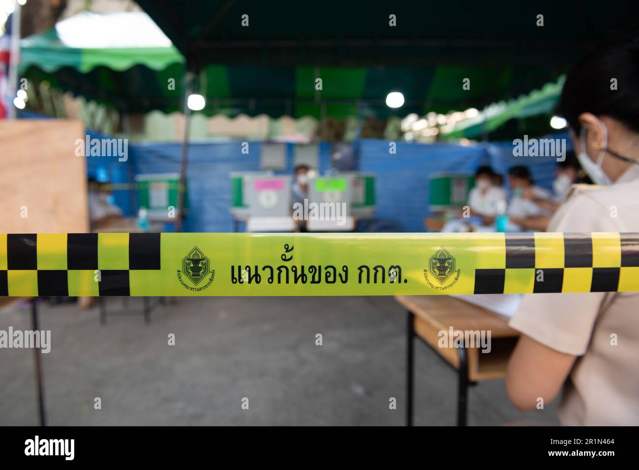 Bangkok, Thailand. 14th May, 2023. Voters of the election, come to vote for Elections to the House of Representatives, at polling station in Bangkok, on Sunday May 14, 2023. (Photo by Teera Noisakran/Pacific Press) Credit: Pacific Press Media Production Corp./Alamy Live News Stock Photo
