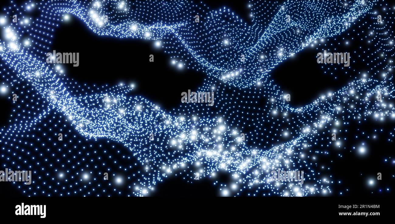 blue and white abstract background with glowing lights 3d render ...