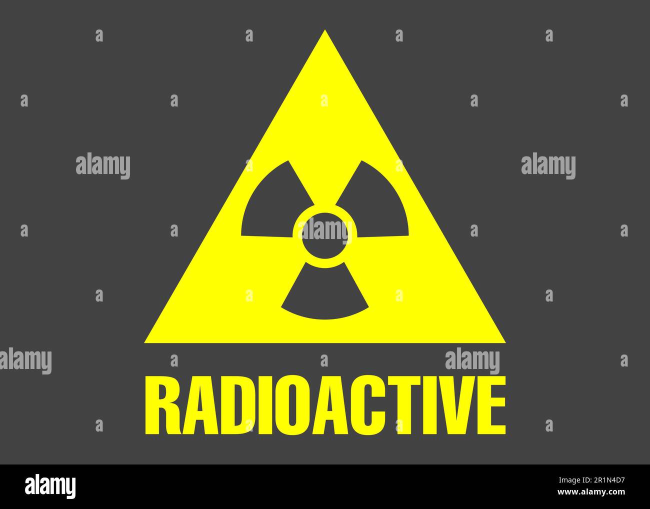 Radioactive sign on grey background. Hazard symbol Stock Photo - Alamy