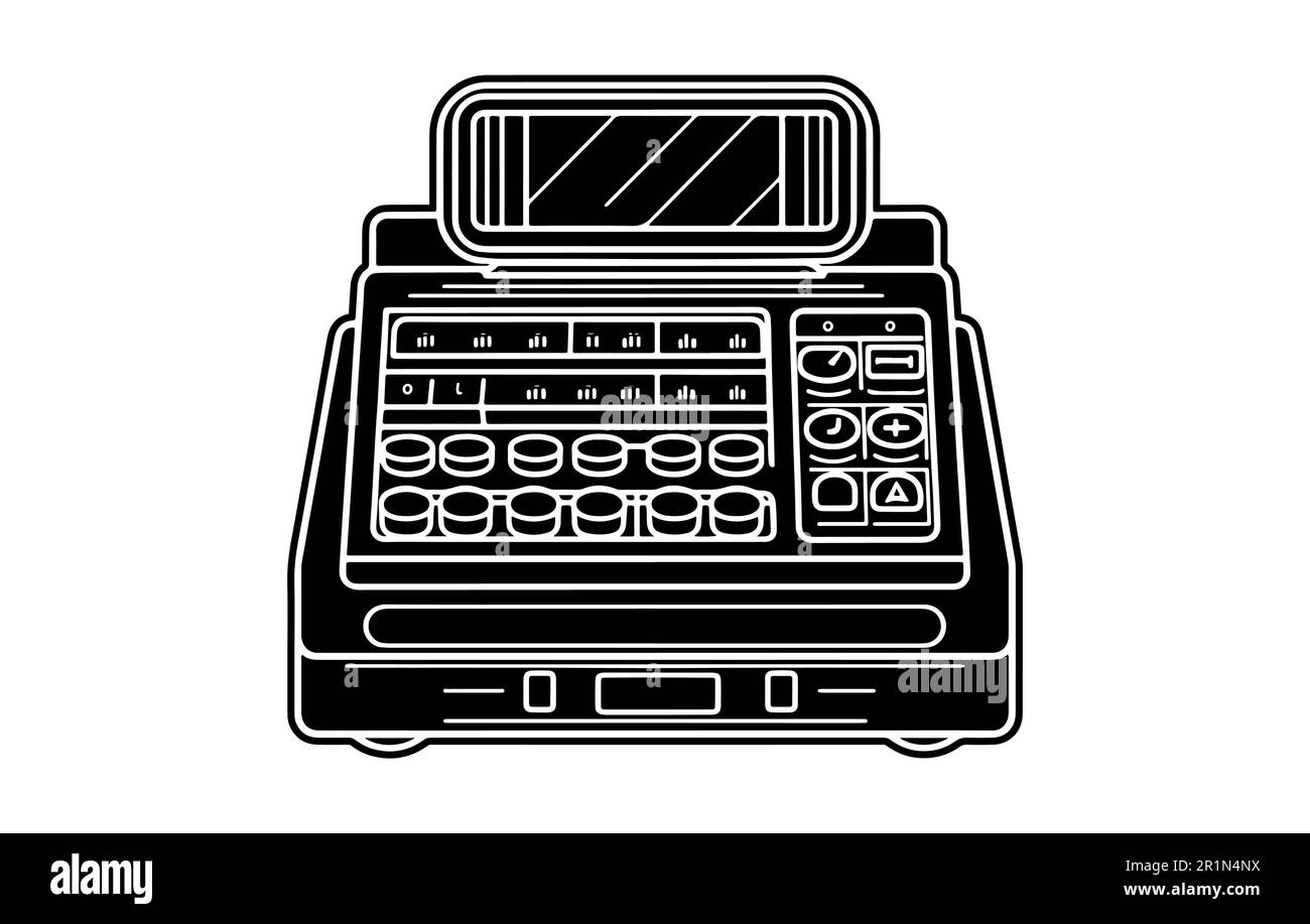 Icon of cash machine for cashier employee in store,Cash Register Icon