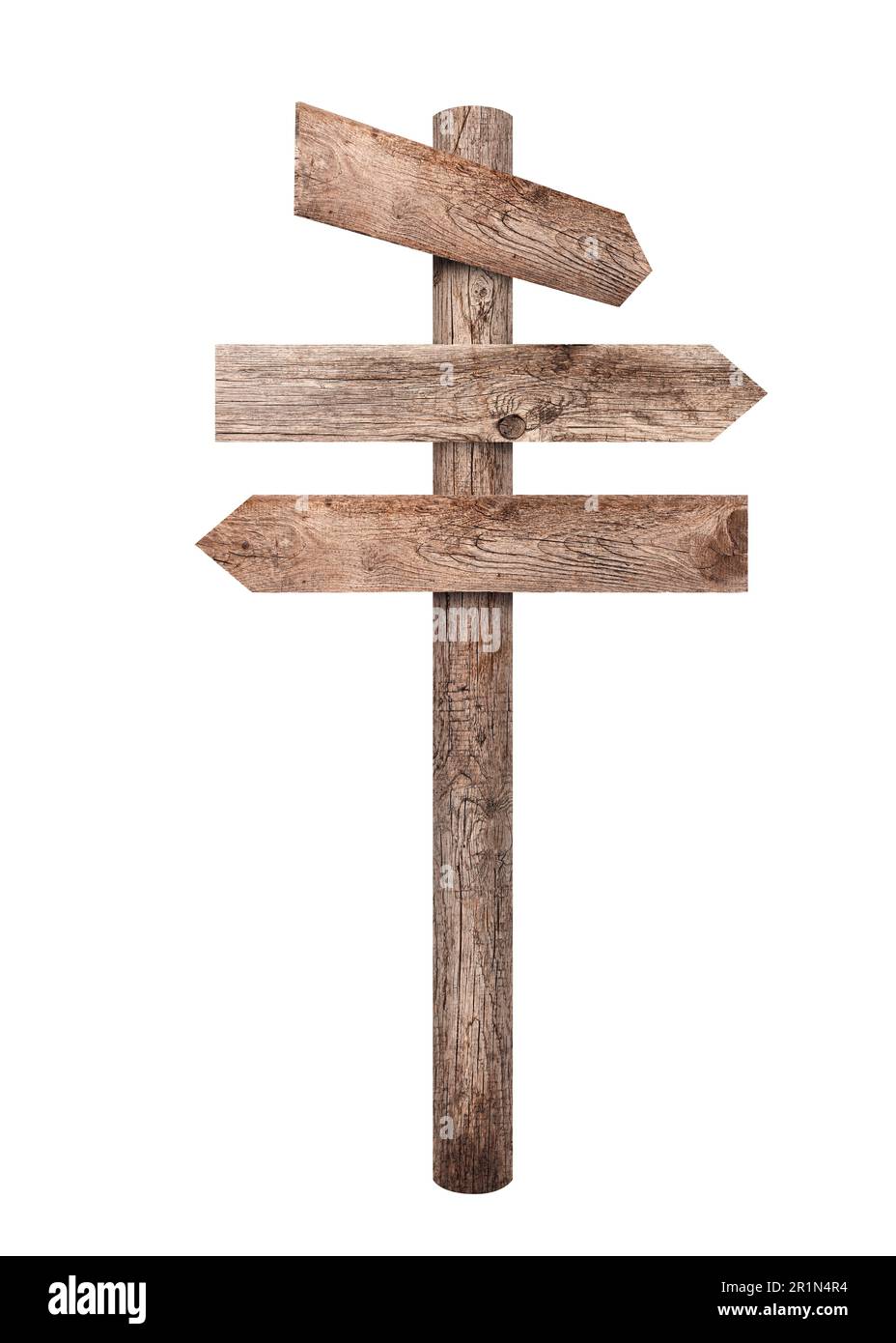 Empty wooden road sign isolated on white Stock Photo - Alamy
