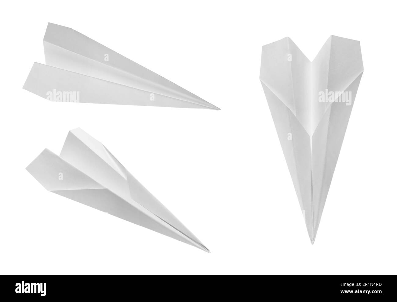 Set with handmade paper planes on white background Stock Photo Alamy