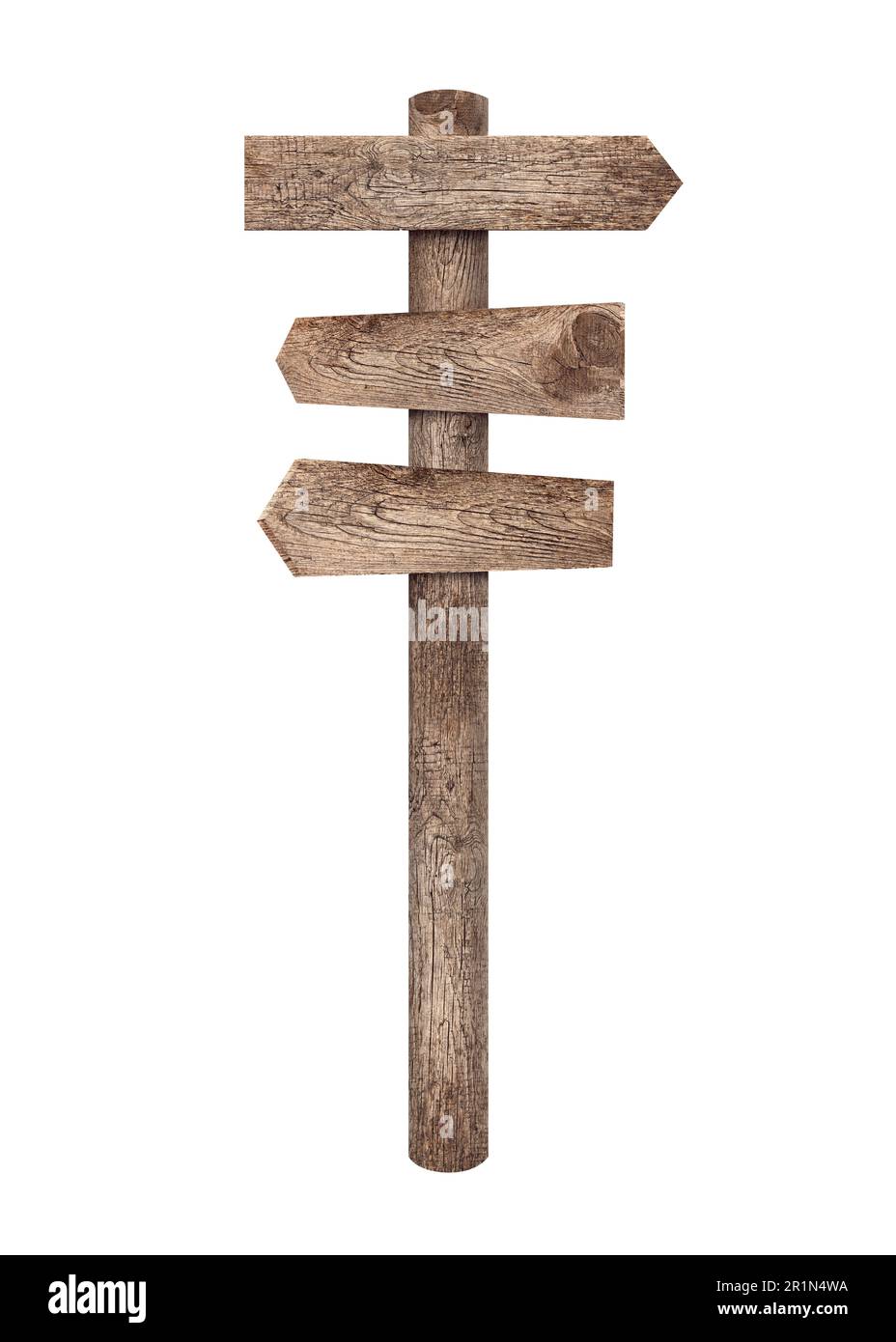 Empty wooden road sign isolated on white Stock Photo - Alamy