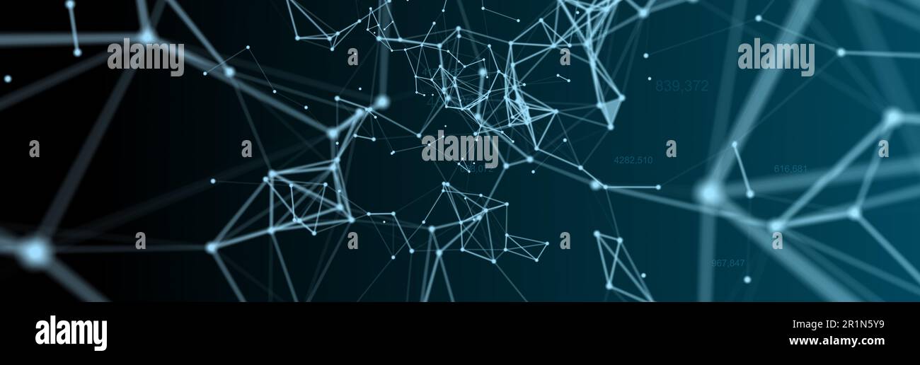 Technology digital abstract background. 3d Network particles and plexus ...