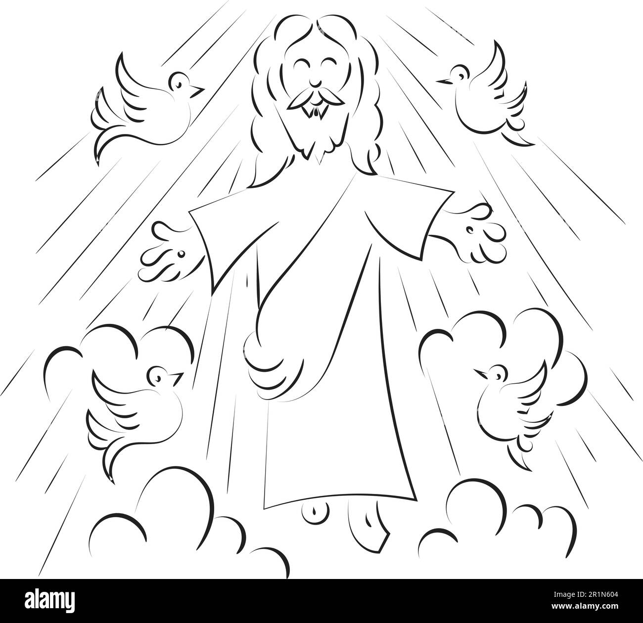 Jesus Christ Black And White Clip Art