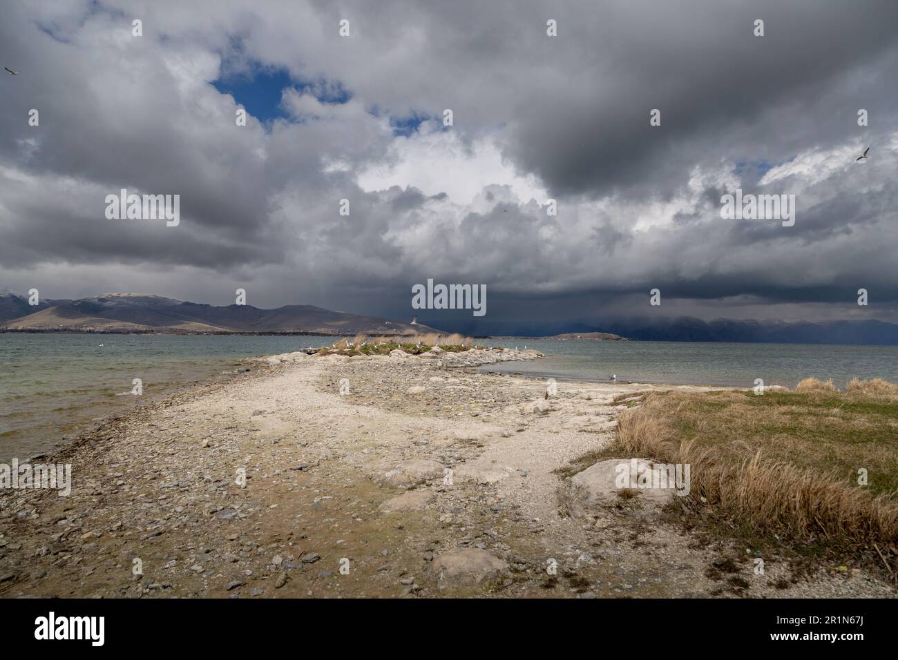 Armenia, lake Sevan, view from the mountain Stock Photo - Alamy