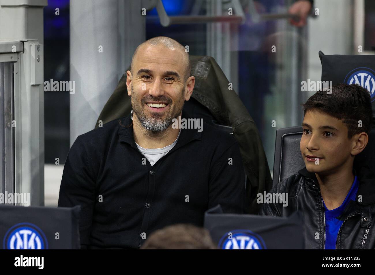 Milan, Italy. 13th May, 2023. Italy, Milan, may 13 2023: Rodrigo Palacio (FC Inter former) seated in the stands prior the kick-off during soccer game FC INTER vs SASSUOLO, Serie A Tim 2022-2023 day35 San Siro stadium (Photo by Fabrizio Andrea Bertani/Pacific Press) Credit: Pacific Press Media Production Corp./Alamy Live News Stock Photo