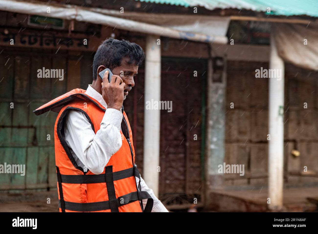 Cyclone Mokha has hit Myanmar hard. A part of its center passed over the island of St. Martin in Bangladesh. But coming from the sea to the ground, Mokha becomes much weaker. Due to this, there was no major damage. Cox's Bazar district administration had taken all kinds of preparations to deal with cyclone Mokha. Residents of the coastal areas were moved to shelters due to the fear of strong storm. Among them, there are more residents of Cox's Bazar's Nazirartek, Samitypara, Maheshkhali's Dhalghata, Sonadia, Gharibhanga and Qutubjom, Teknaf's Baharchhara, Shahpari Island and St. Martin Island. Stock Photo