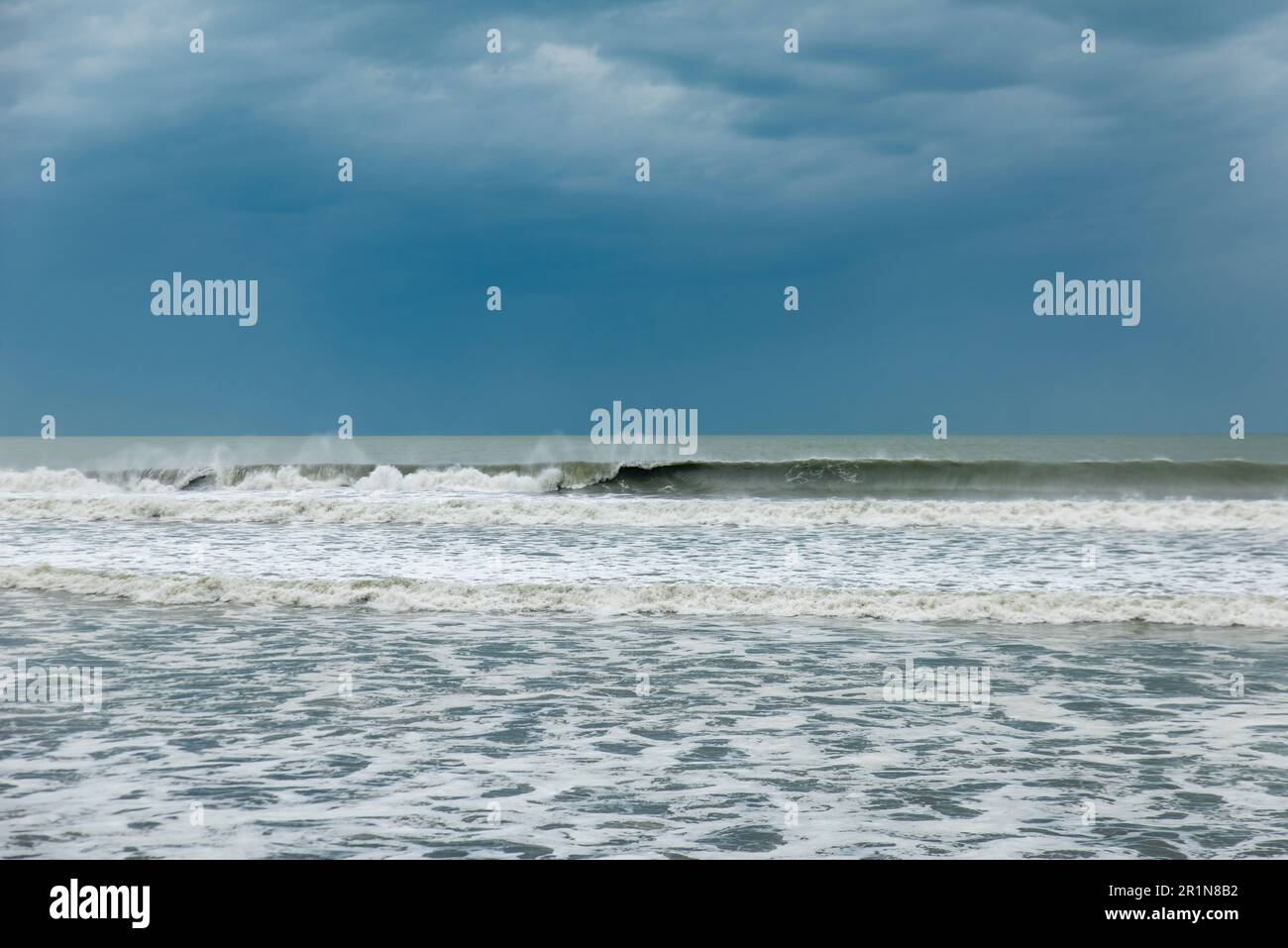Cyclone Mokha has hit Myanmar hard. A part of its center passed over the island of St. Martin in Bangladesh. But coming from the sea to the ground, Mokha becomes much weaker. Due to this, there was no major damage. Cox's Bazar district administration had taken all kinds of preparations to deal with cyclone Mokha. Residents of the coastal areas were moved to shelters due to the fear of strong storm. Among them, there are more residents of Cox's Bazar's Nazirartek, Samitypara, Maheshkhali's Dhalghata, Sonadia, Gharibhanga and Qutubjom, Teknaf's Baharchhara, Shahpari Island and St. Martin Island. Stock Photo