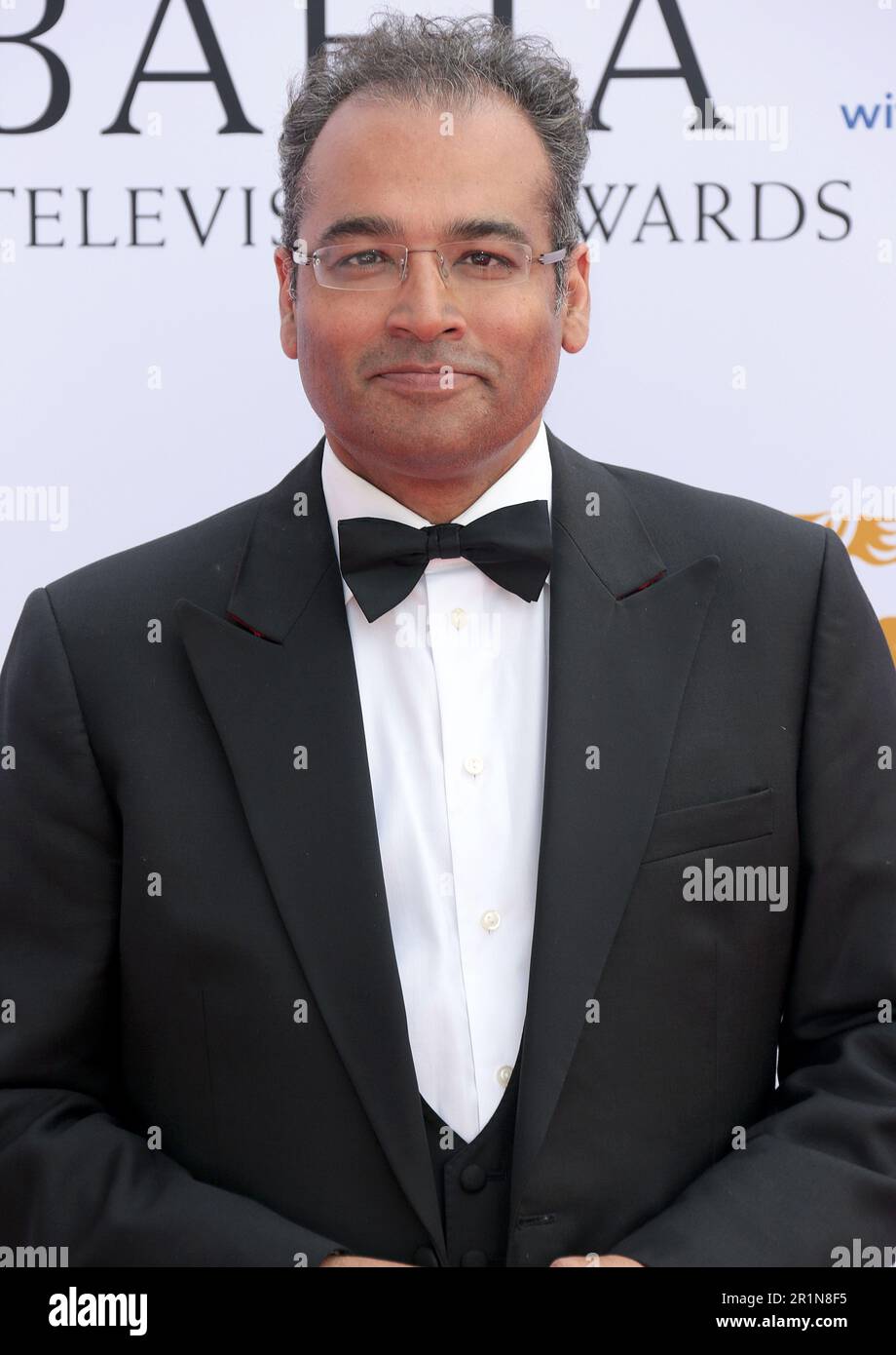May 14, 2023 - London, England, UK - Krishnan Guru-Murthy attending BAFTA Television Awards 2023 with P&O Cruises, Royal Festival Hall Stock Photo