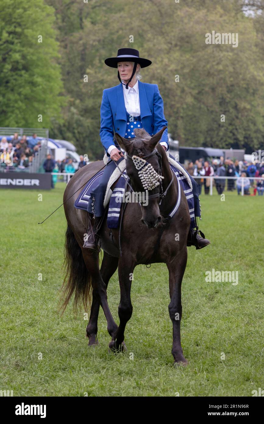 PHOTO:JEFF GILBERT 13th May 2023. Riders participate in the Class 114 Purebred PRE, PRE Fusion ands PRE Associated Breeds - Ridden (Spanish) at this y Stock Photo