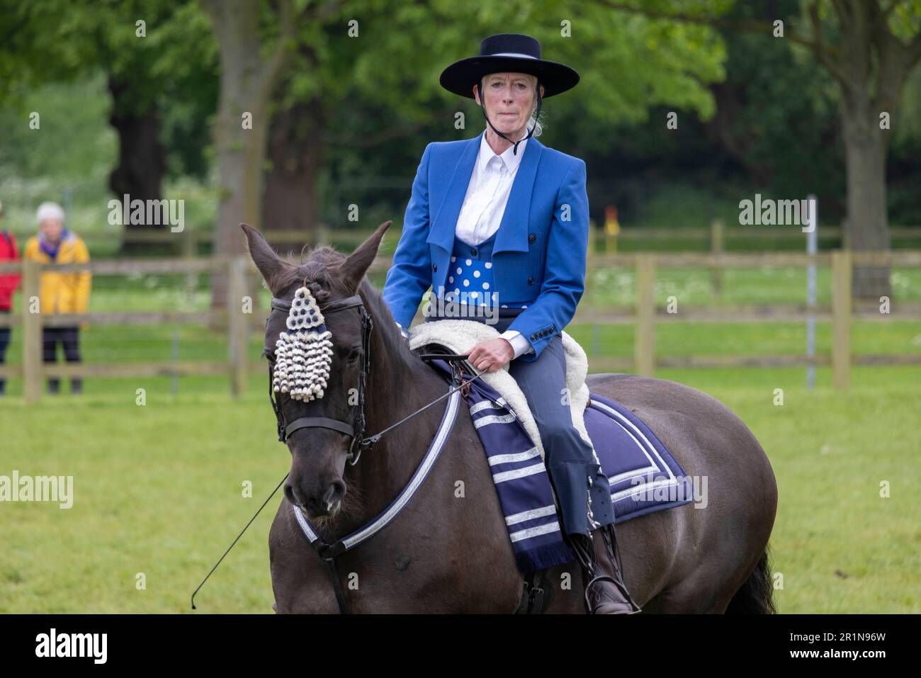 PHOTO:JEFF GILBERT 13th May 2023. Riders participate in the Class 114 Purebred PRE, PRE Fusion ands PRE Associated Breeds - Ridden (Spanish) at this y Stock Photo