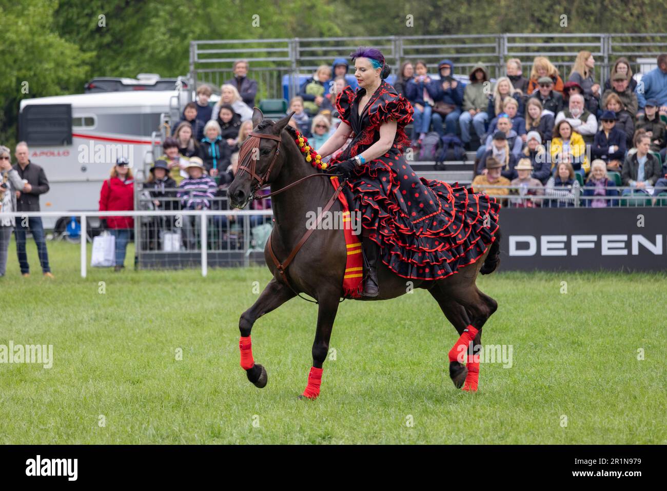 PHOTO:JEFF GILBERT 13th May 2023. Riders participate in the Class 114 Purebred PRE, PRE Fusion ands PRE Associated Breeds - Ridden (Spanish) at this y Stock Photo