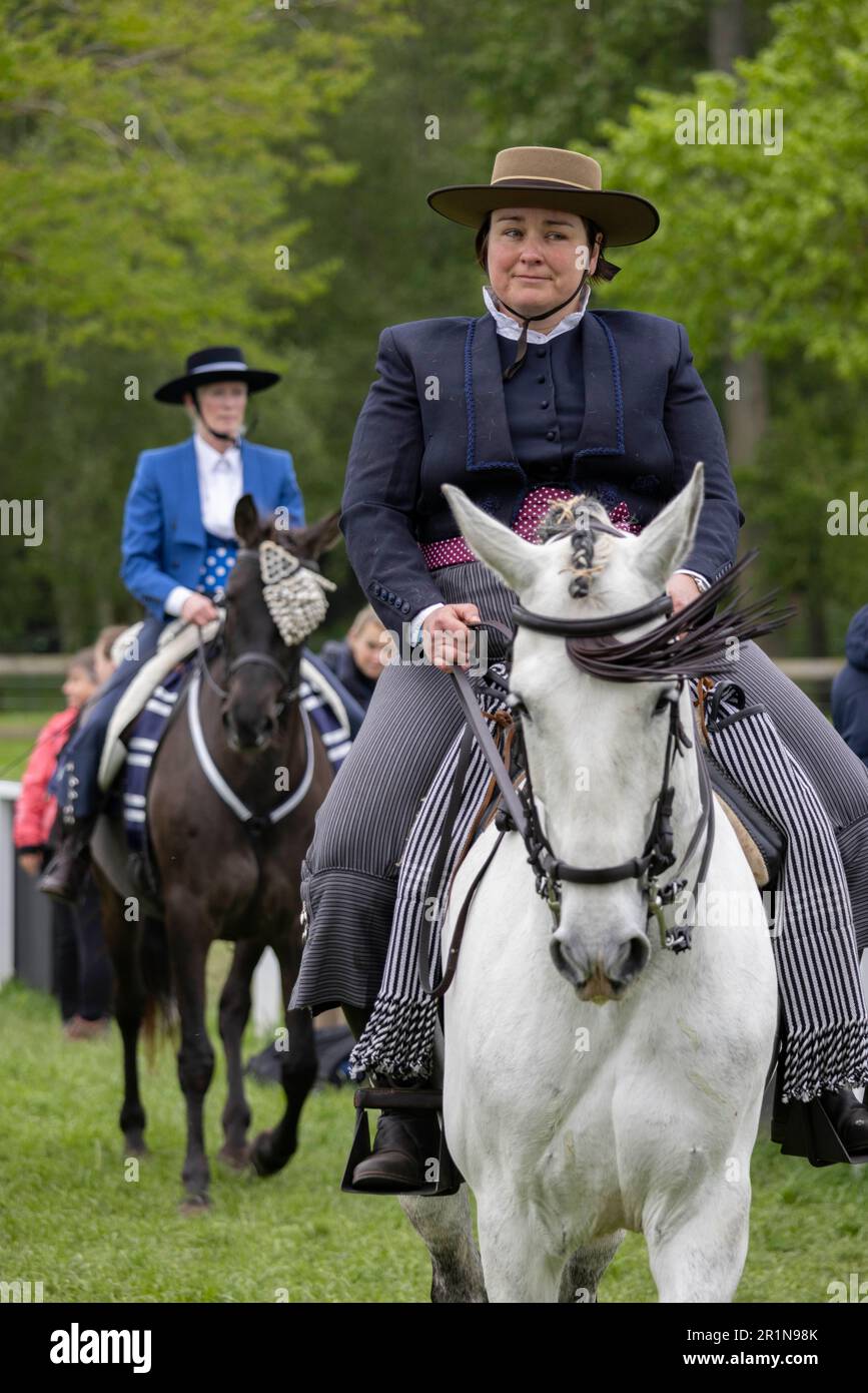 PHOTO:JEFF GILBERT 13th May 2023. Riders participate in the Class 114 Purebred PRE, PRE Fusion ands PRE Associated Breeds - Ridden (Spanish) at this y Stock Photo