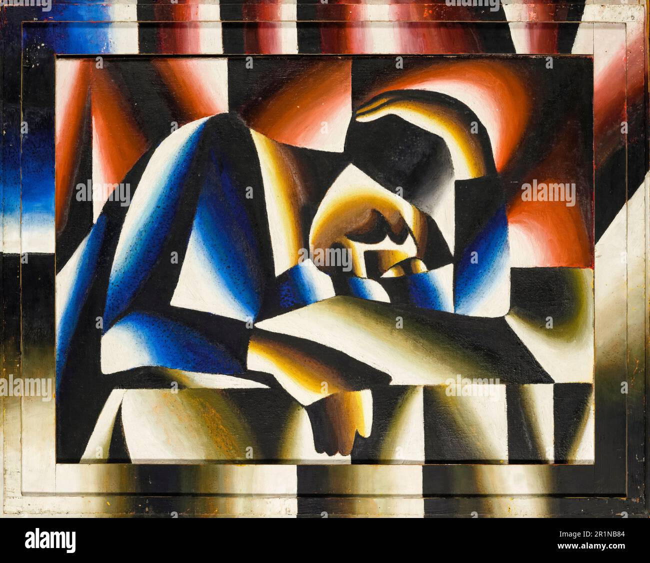 Arthur Segal, Schlafende Frau, (Sleeping Woman), abstract painting before 1944 Stock Photo