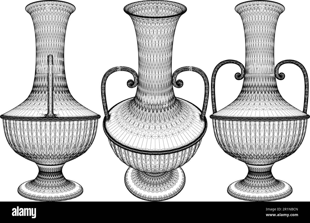 Antique Greek Amphora Vector 01. Illustration Isolated On White Background. A Vector Illustration Of Ceramic Greek Amphora. Stock Vector