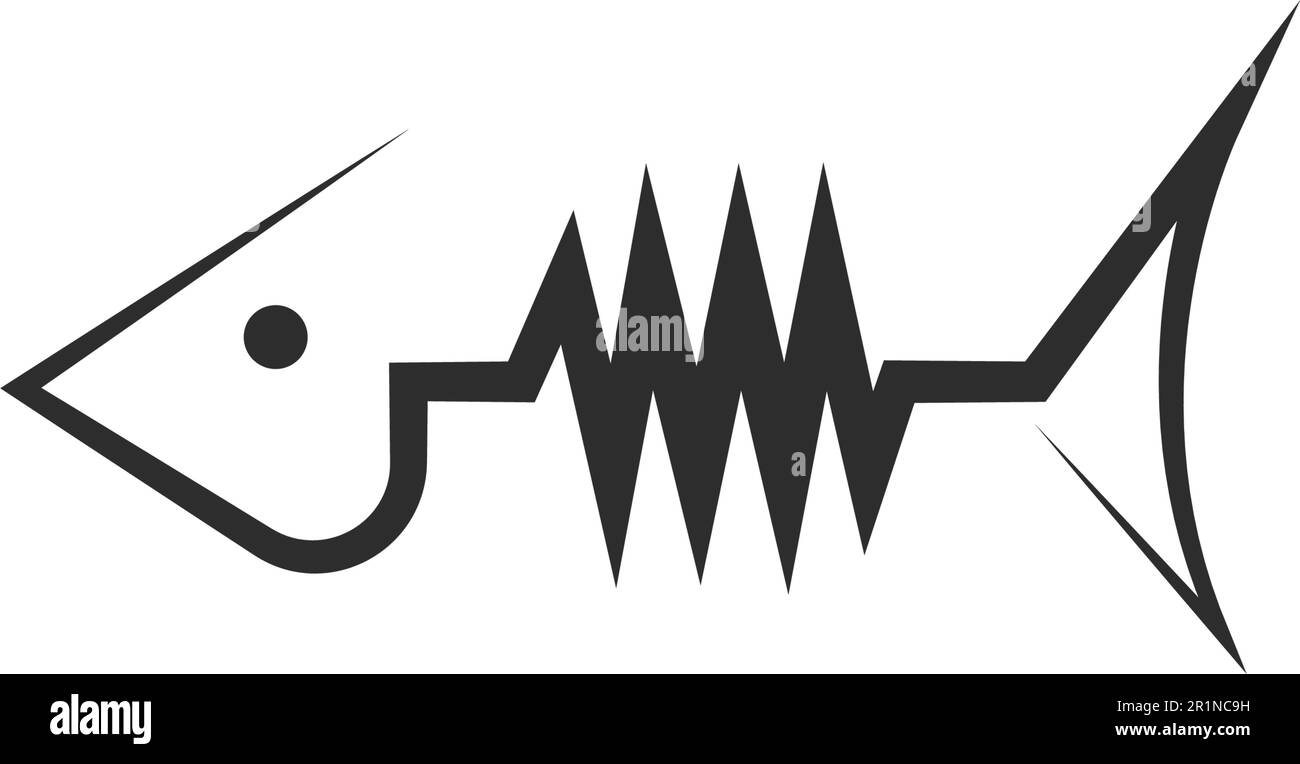 fish bone icon vector illustration design template Stock Vector