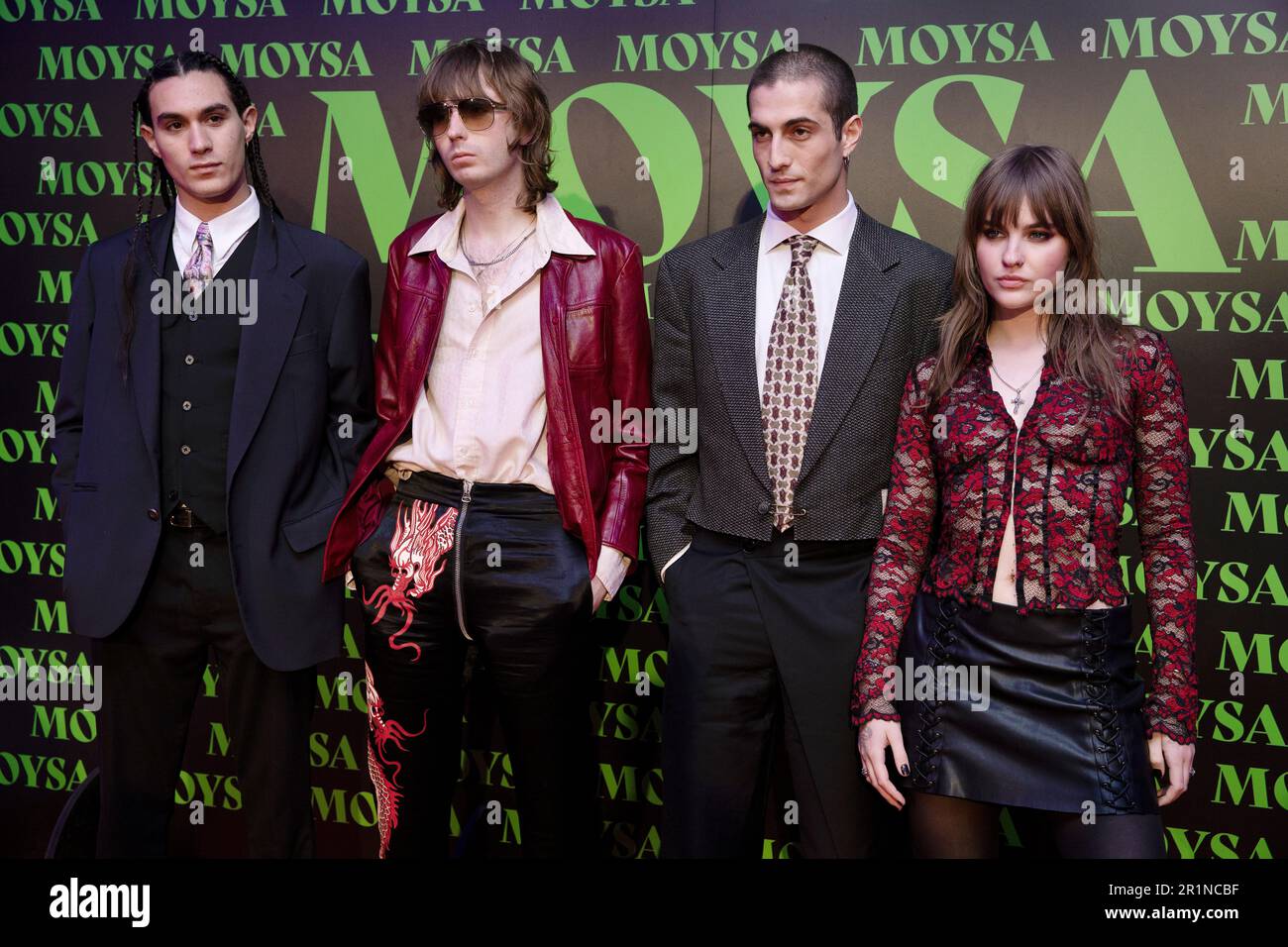 MILAN, ITALY, MAY 11: The Maneskin attend the red carpet for the opening of Moysa creative hub in Milan, Italy, 11 May 2023. Stock Photo