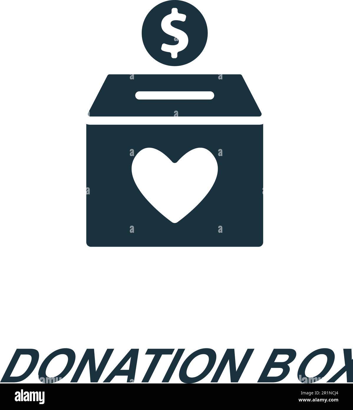 Donation box icon. Monochrome simple sign from charity and nonprofit