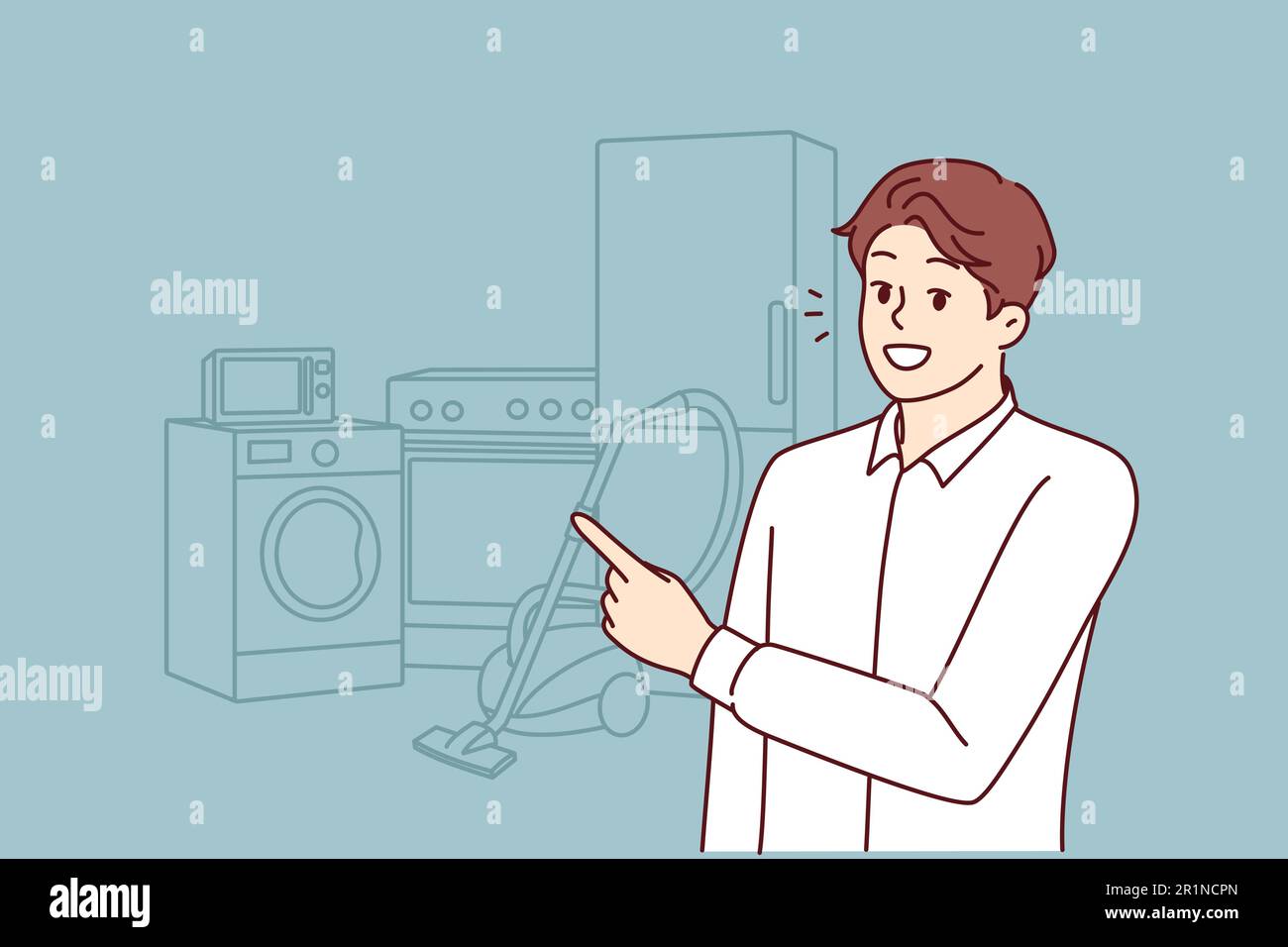 Vacuum cleaner salesman Stock Vector Images Alamy