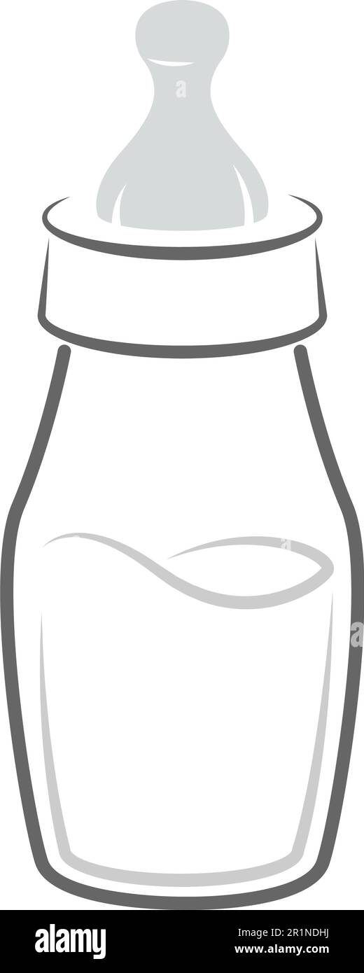 Pacifier milk bottle icon design illustration Stock Vector