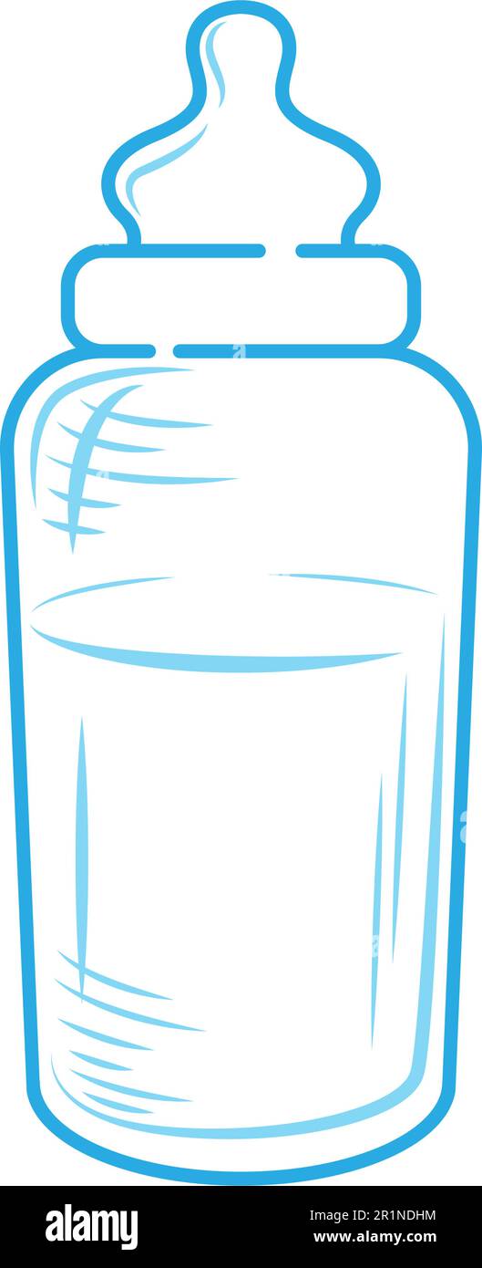 Pacifier milk bottle icon design illustration Stock Vector