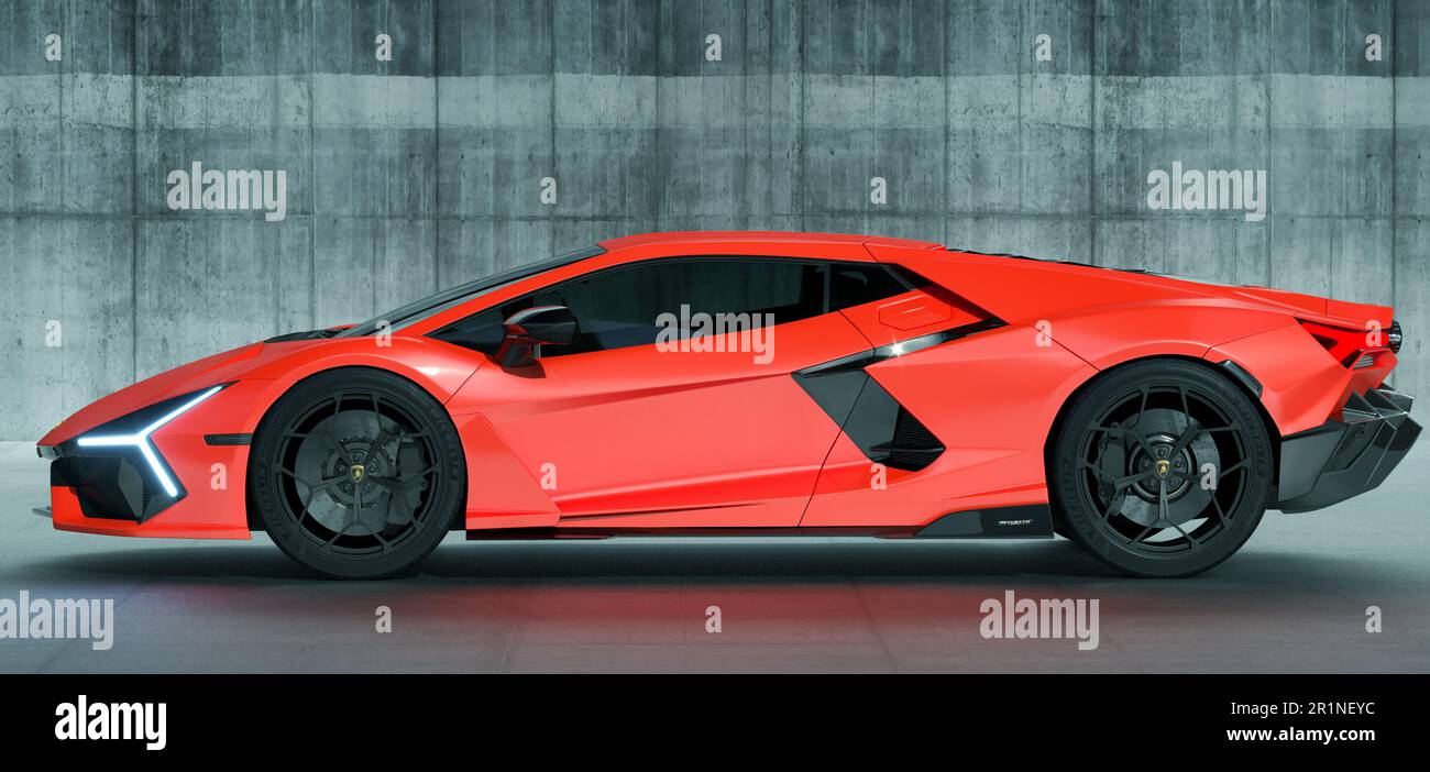 Lamborghini Revuelto is the first electrified 'Lambo' Stock Photo