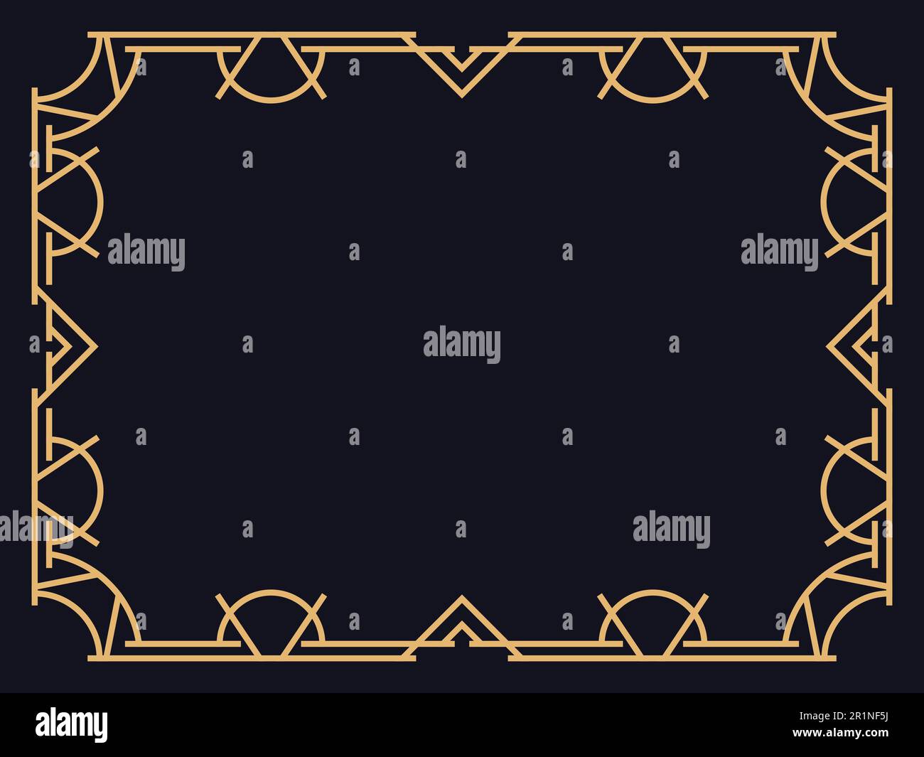 Art deco frame. Vintage linear border. Design a template for invitations,  leaflets and greeting cards. The style of the 1920s - 1930s. Vector  illustra Stock Vector Image \u0026 Art - Alamy, image size:1300x1065