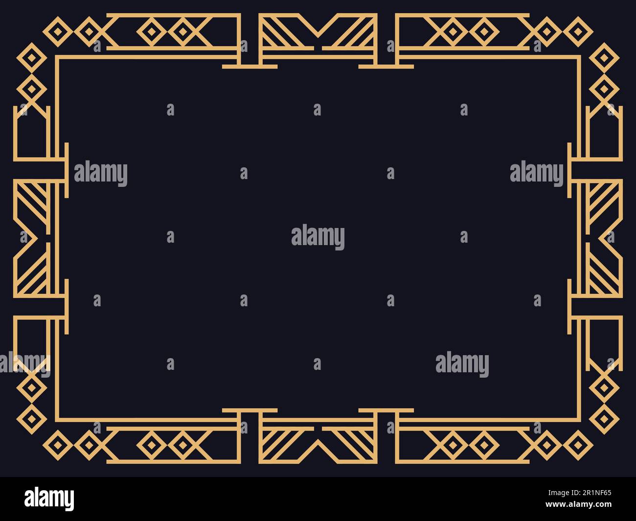 Art deco frame. Vintage linear border. Design a template for invitations, leaflets and greeting