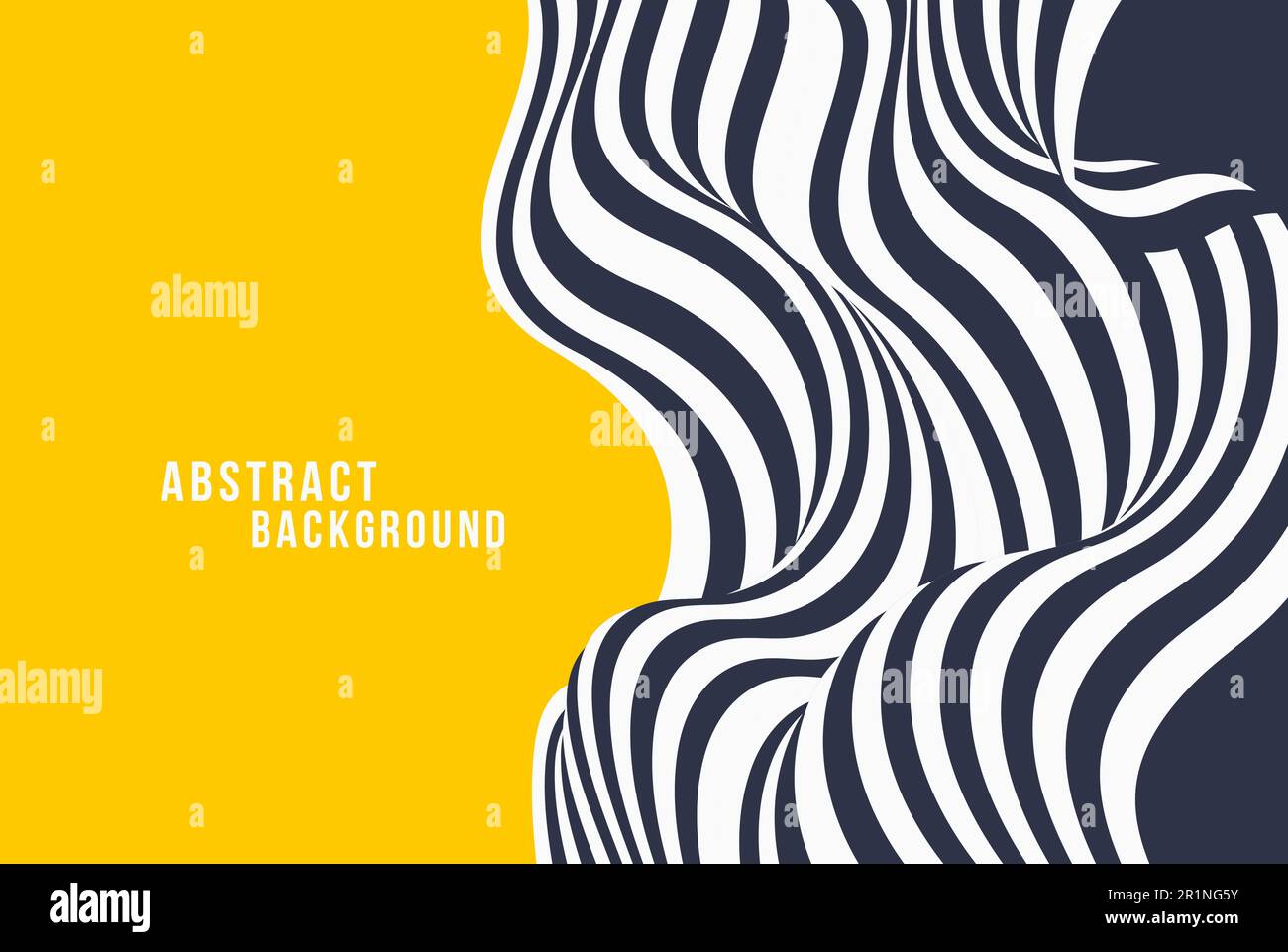Black and white wavy pattern with optical illusion. Abstract geometric ...