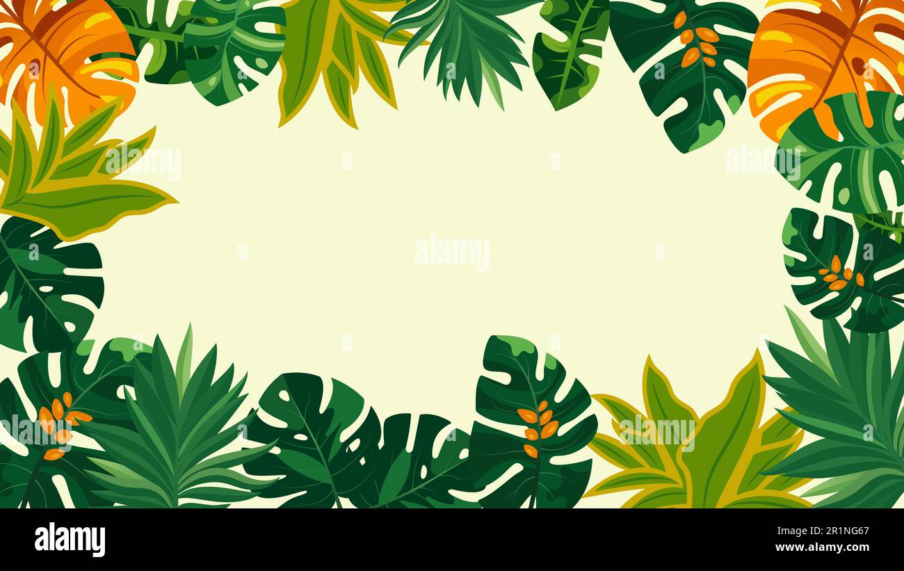 Summer background with tropical exotic leaves. Summer holiday concept ...