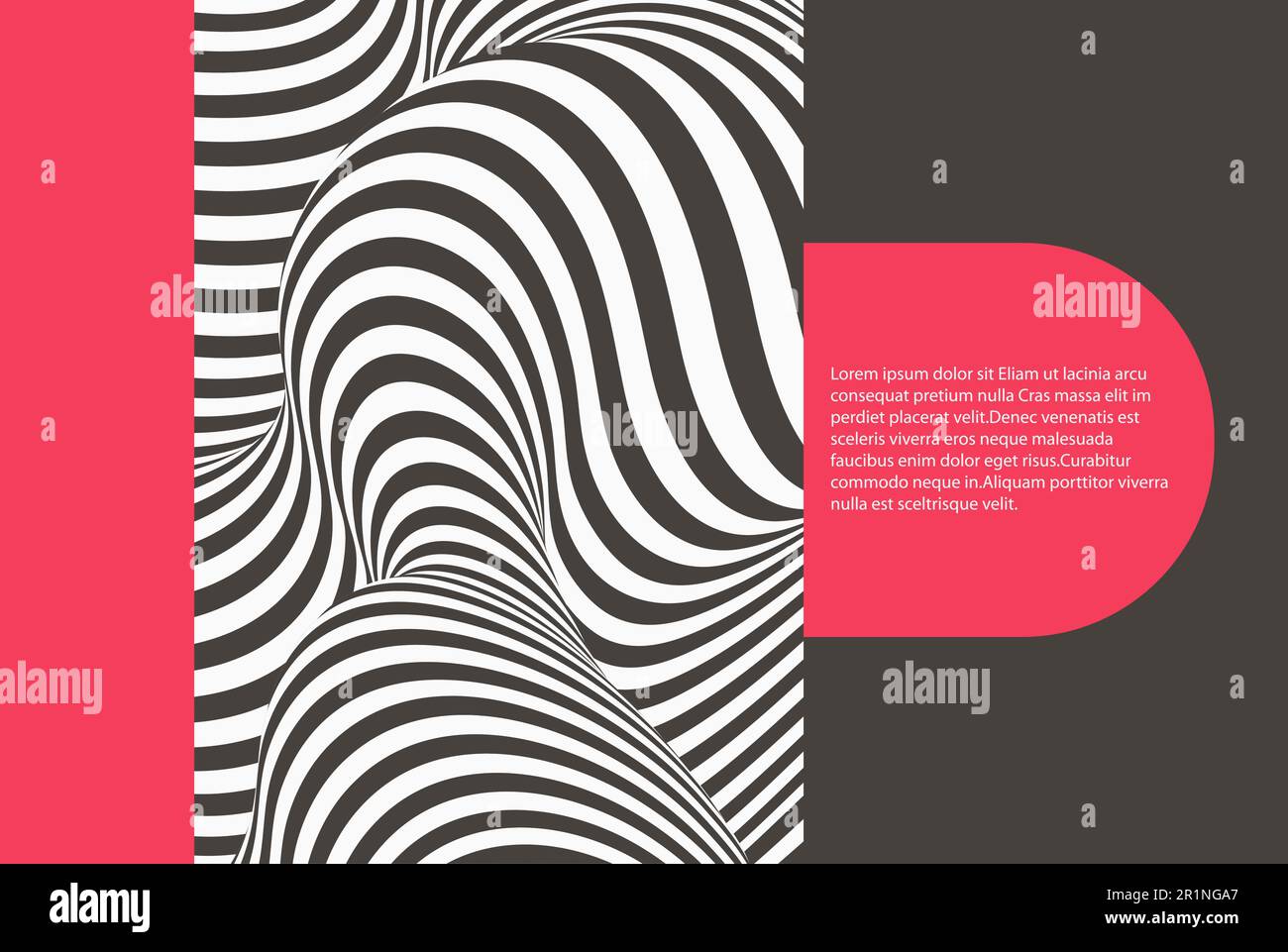 Black and white wavy pattern with optical illusion. Abstract geometric ...