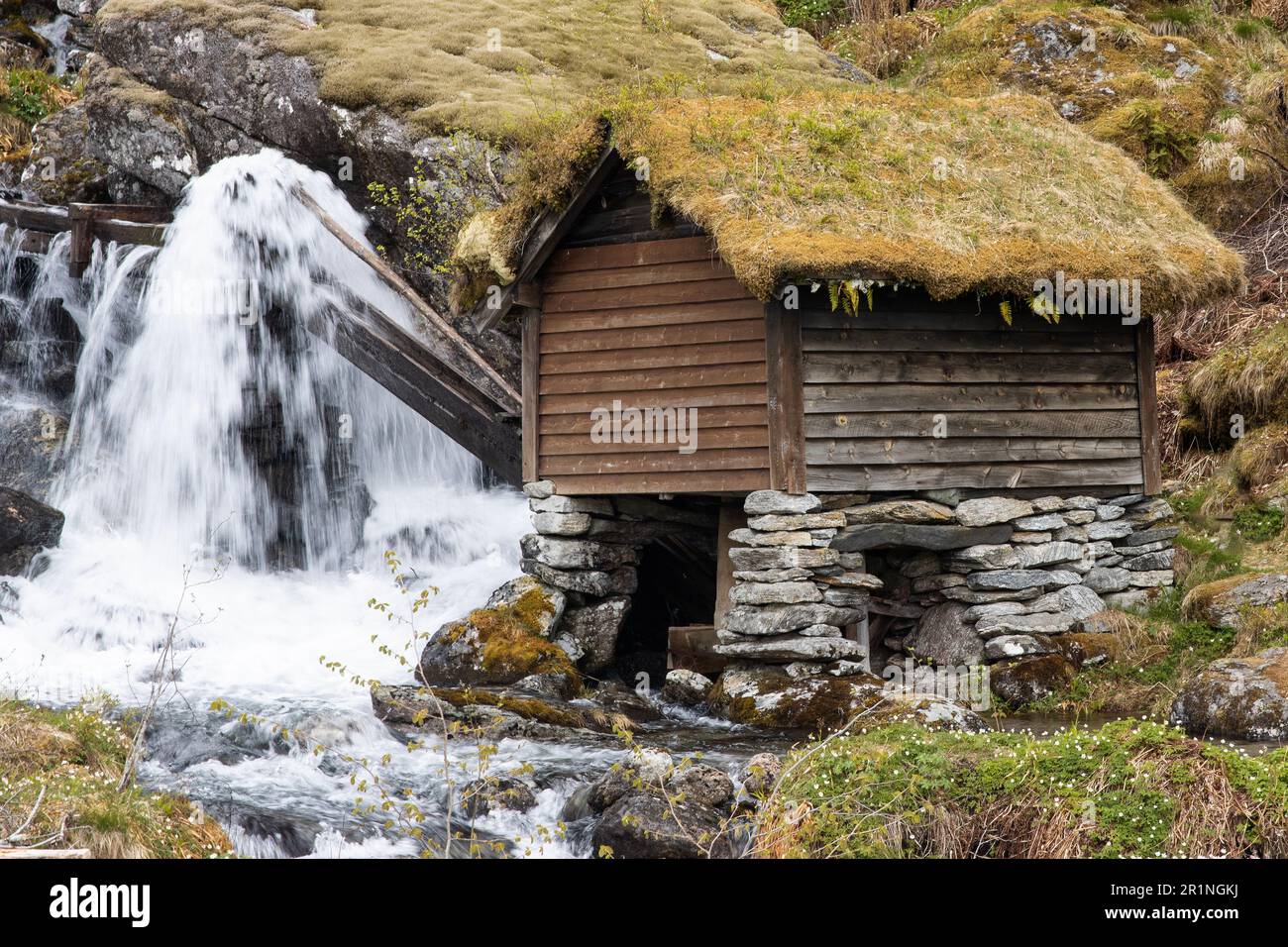 Mill Rsta Kvernhus ( local farmers mill) by the waterfall., Urda, Ørsta, Norway ...