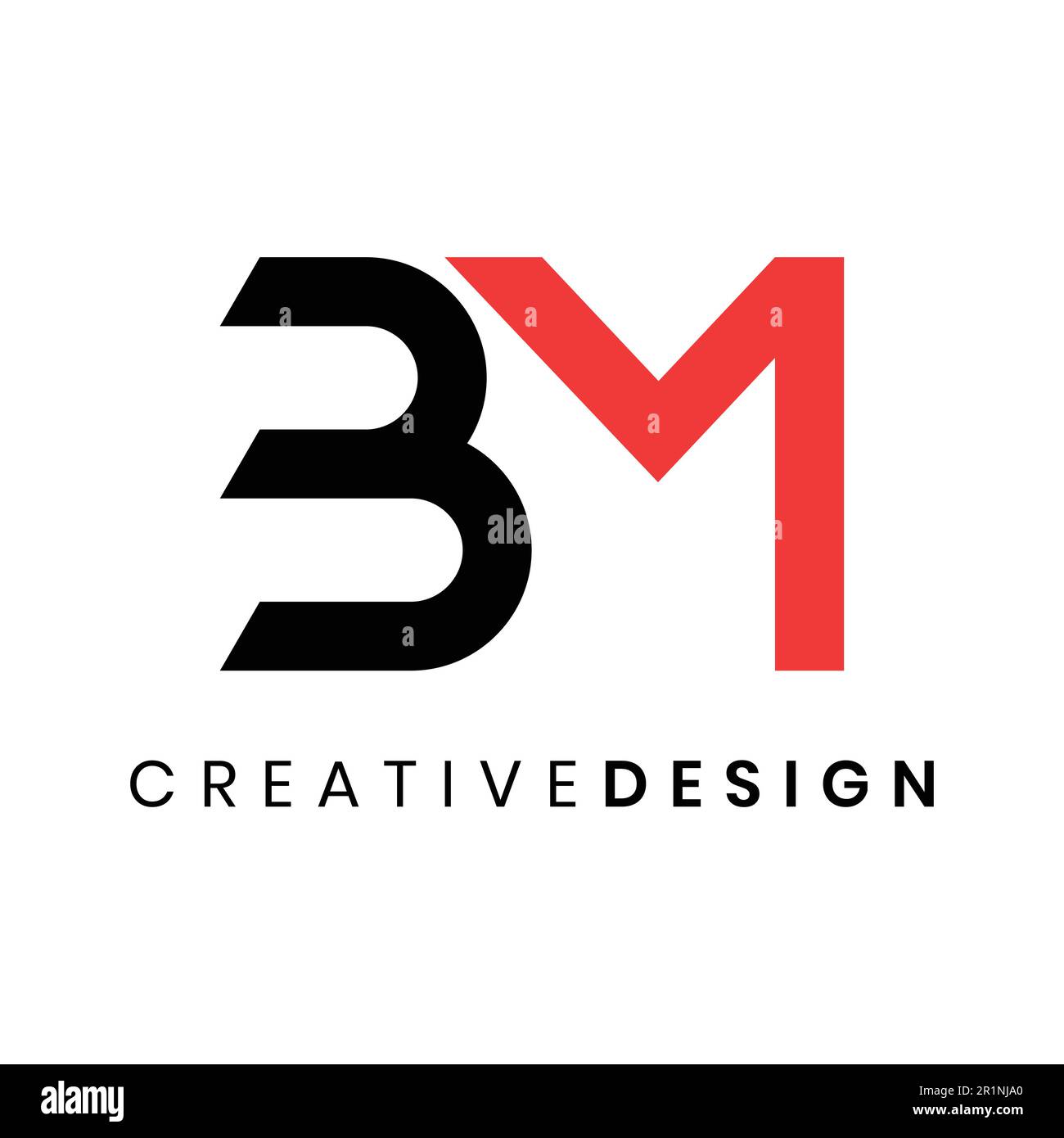 Abstract minimalist BM logo design vector illustration Stock Vector