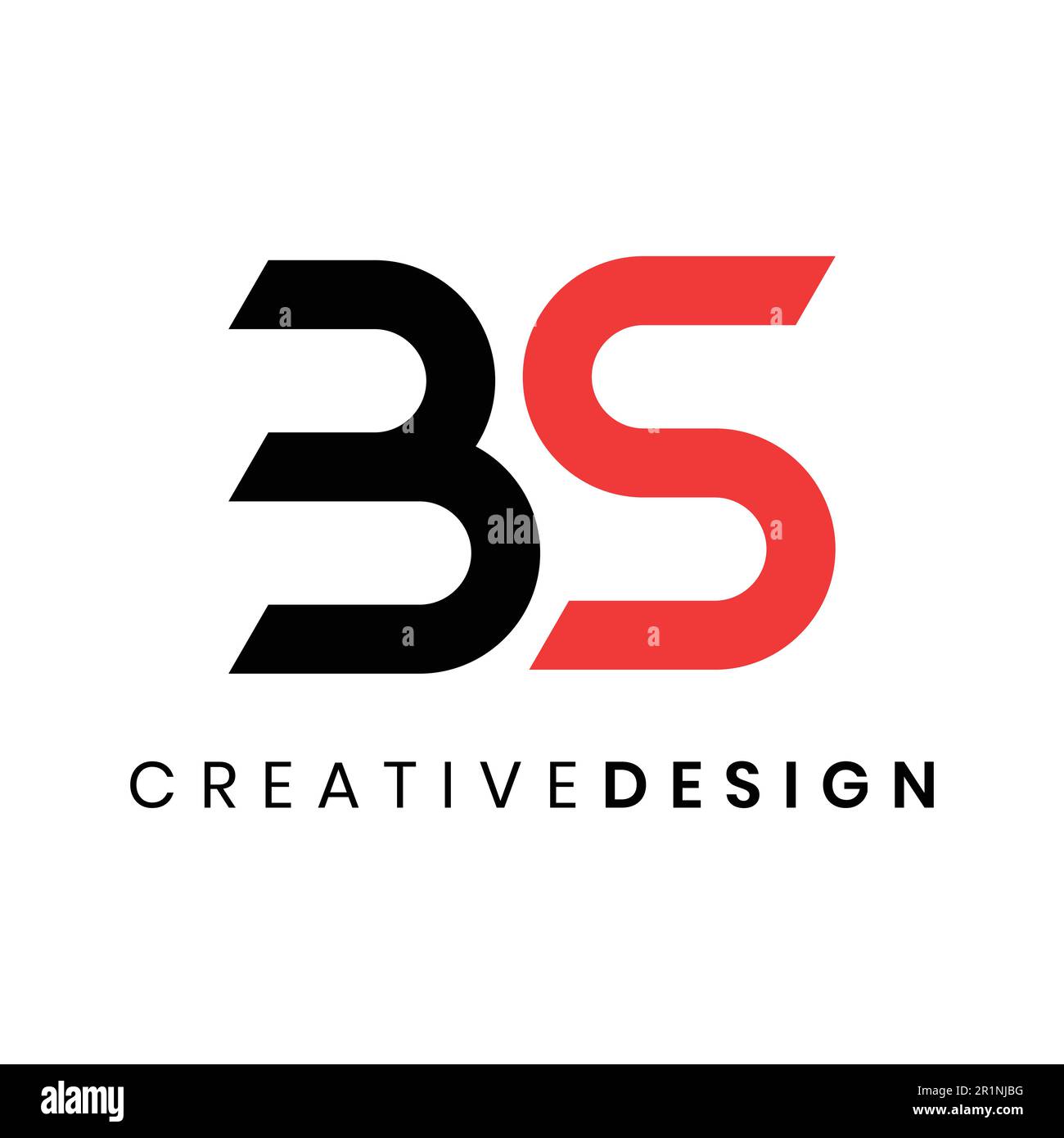 Modern simple letter BS logo design vector illustration Stock Vector