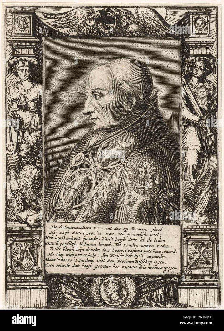 Hadrian VI, Adriaan Floriszoon (Florenszoon) Boeyens, Adriaan Florisz d'Edel, known as Adrian of Utrecht (March 2, 1459 to September 14, 1523), was pope from January 9, 1522 until his death, Historical, digitally restored reproduction from a 19th century original  /  Hadrian VI., Adriaan Floriszoon (Florenszoon) Boeyens, Adriaan Florisz d’Edel, Adrian von Utrecht bekannt (2. März 1459 bis 14. September 1523), war vom 9. Januar 1522 bis zu seinem Tod Papst, Historisch, digital restaurierte Reproduktion von einer Vorlage aus dem 19. Jahrhundert Stock Photo