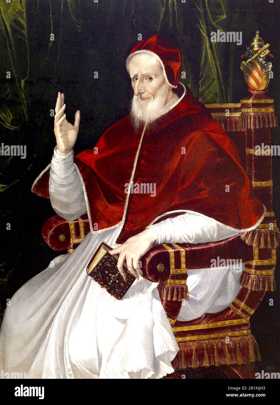 Pius V, Antonio Michele Ghislieri ( January 17, 1504 to May 1, 1572), was Roman Catholic Pope from his election on January 7, 1566 to the day of his death, Historical, digitally restored reproduction from a 19th century original.  /  Pius V., Antonio Michele Ghislieri ( 17. Januar 1504 bis 1. Mai 1572), war von seiner Wahl am 7. Januar 1566 bis zu seinem Todestag römisch-katholischer Papst, Historisch, digital restaurierte Reproduktion von einer Vorlage aus dem 19. Jahrhundert Stock Photo