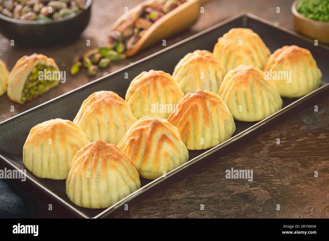 Arabic Cuisine; Middle Eastern traditional "Maamoul or Mamool Pistachio