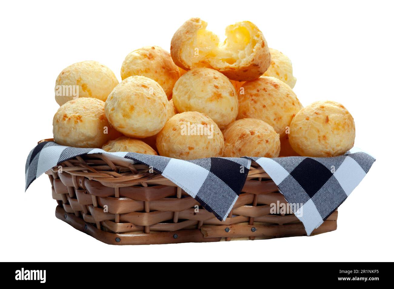 Cheese bread basket, Brazilian snack, pão de queijo Stock Photo