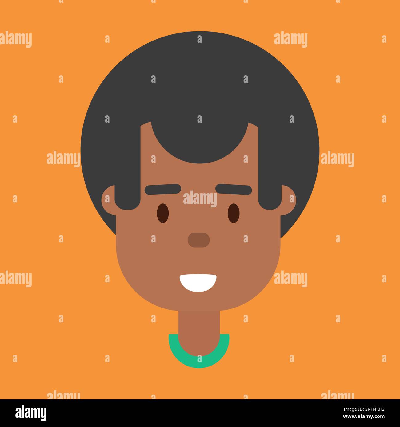 African american man avatar, profile icon of afro male. Smiling cartoon ...